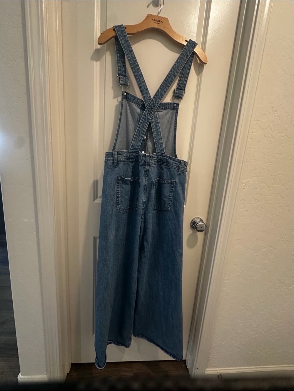 Universal Thread Light Blue Denim Overalls with Crossback Straps